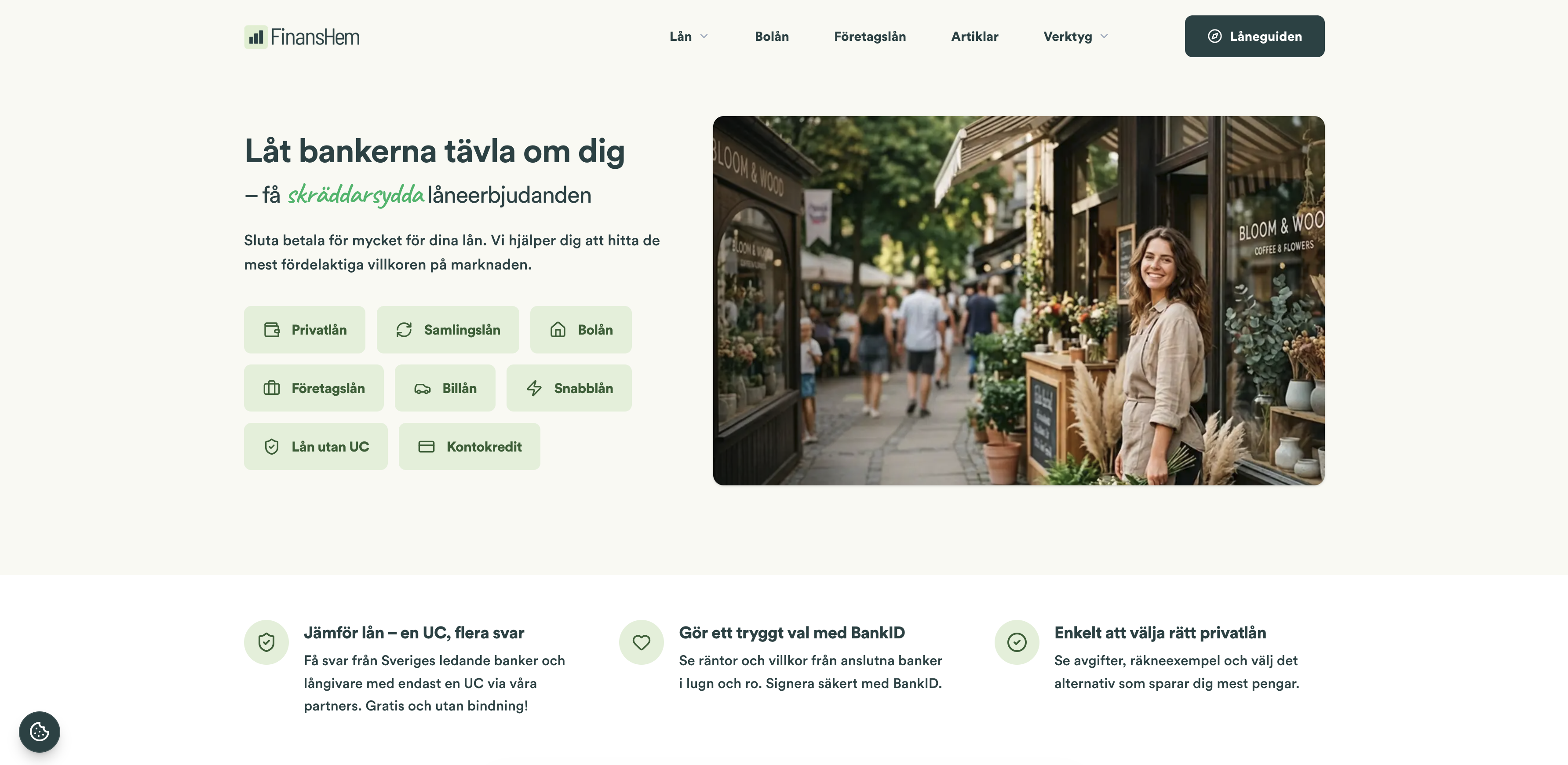 FinansHem platform interface.